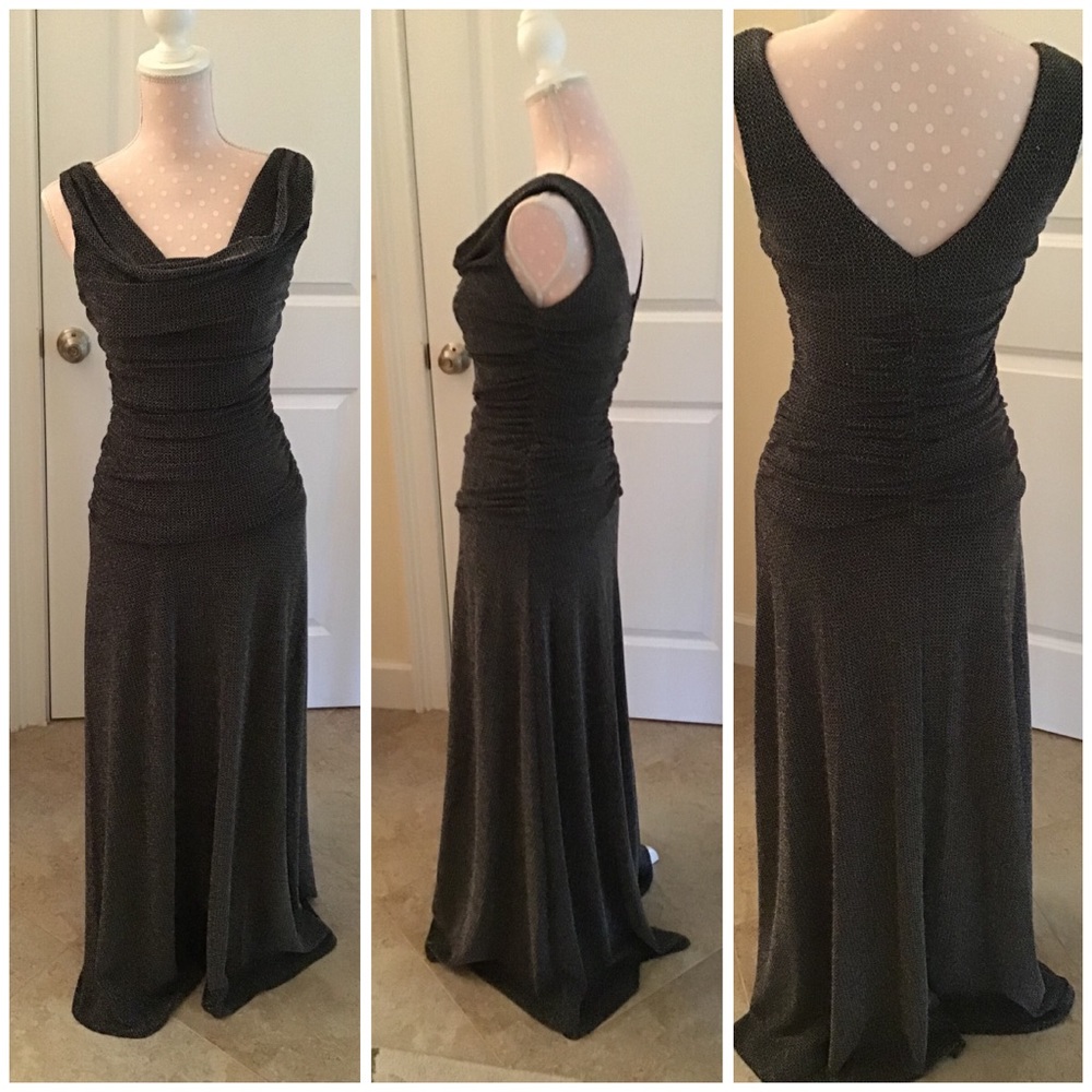 R&M Richards Silver Evening Gown.